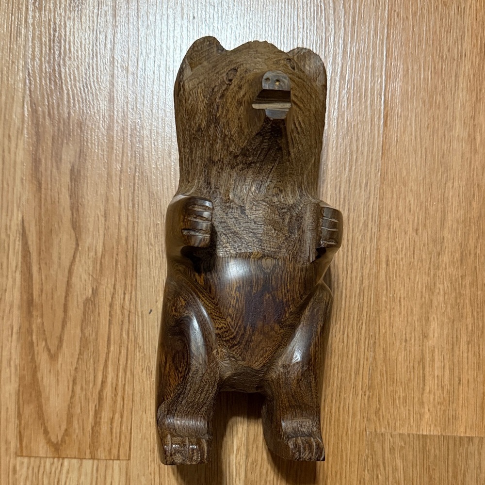 Hand carved wooden bear